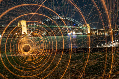 Light trails at night