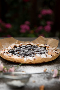 Close-up of cake on table