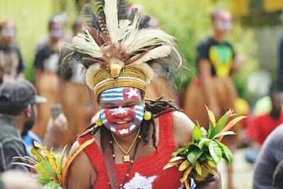 Close-up of man in traditional clothing