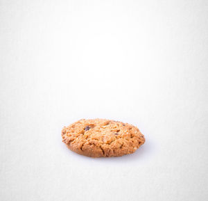 Close-up of cookies on white background