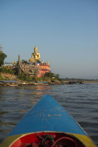 View of temple building against clear sky