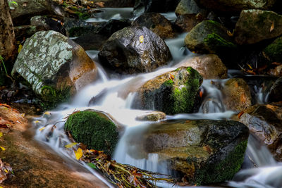 Scenic view of waterfall