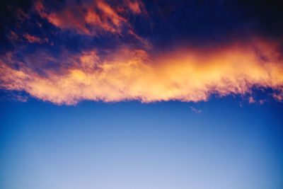 Low angle view of sky during sunset