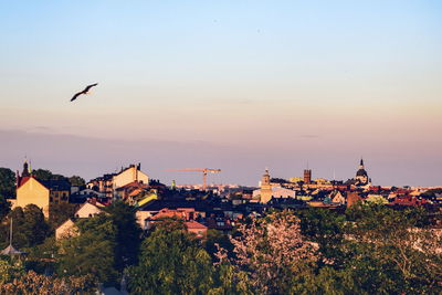 High angle view of townscape against sky