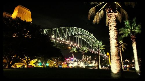Illuminated built structure at night