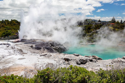 Scenic view of waterfall