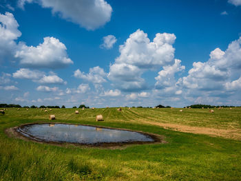 Scenic view of land against sky