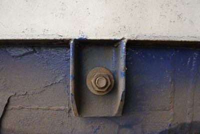 Close-up of old metal door