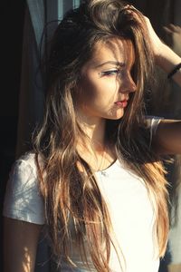 Young woman looking away