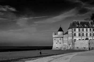 Mont saint michel, france view of historical building against sky