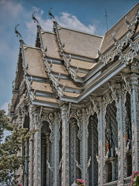 Low angle view of temple building against sky