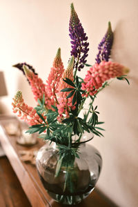 Close-up of flower pot on table