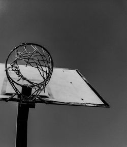 Low angle view of basketball hoop against sky