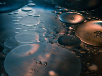 High angle view of bubbles in water
