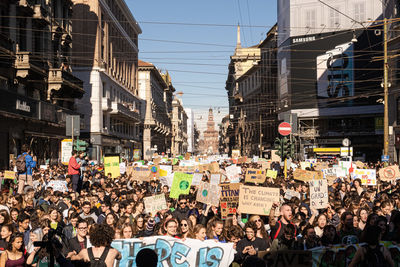 Group of people on city street