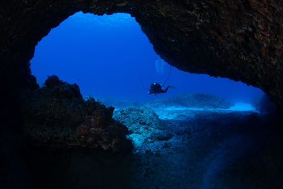 Rock formations in sea