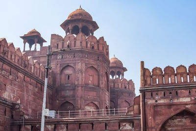 Architectural details of lal qila - red fort situated in old delhi, india,view inside delhi red fort