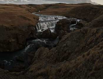 Scenic view of waterfall