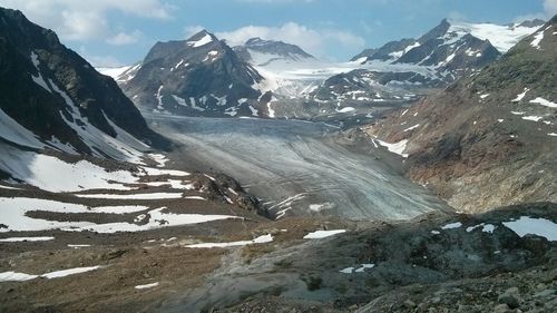 Scenic view of snowcapped mountains