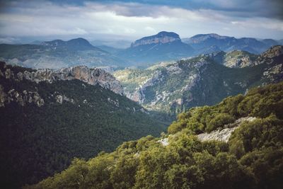 Scenic view of mountains against sky