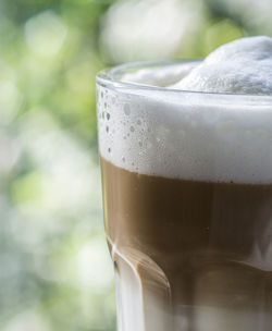 Close-up of coffee in glass