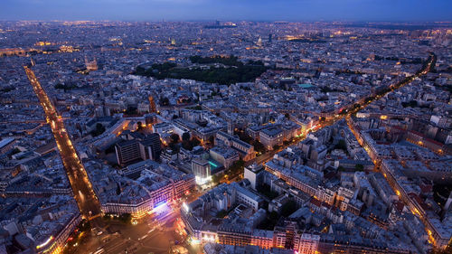 Aerial view of illuminated cityscape,grenoble, france