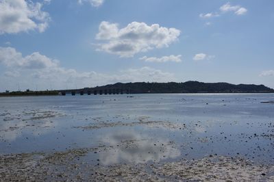 Scenic view of beach against sky