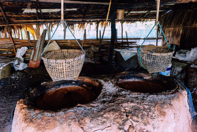 Image of ancient rock salt pond, salt is still produced in the traditional 