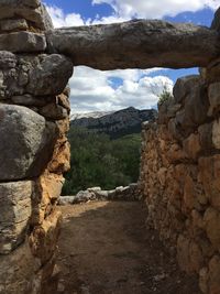 Scenic view of rocky mountains against sky