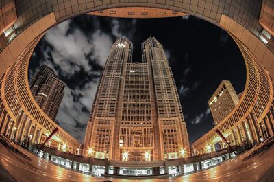 Silhouette of historic building against sky