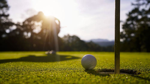 Golf ball on soccer field