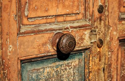 Close-up of weathered closed door