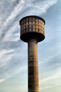 Low angle view of water tower against sky