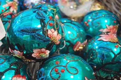 Close-up of decorated christmas tree