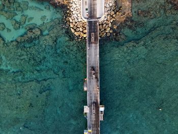 High angle view of bridge over sea