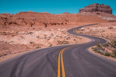 Road passing through desert