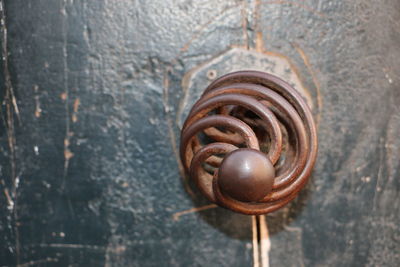 Close-up of rusty doorknob