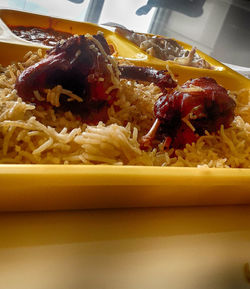 Close-up of meal served in plate