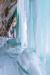 Scenic view of frozen sea during winter