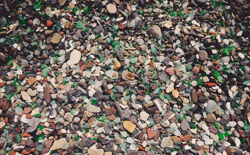 Full frame shot of pebbles on land