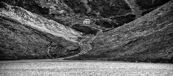 High angle view of mountain road