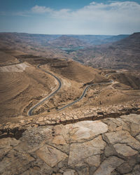 High angle view of landscape against sky