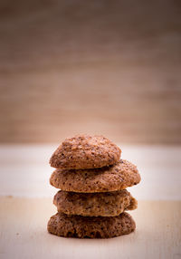 Close-up of cookies on table