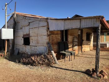 Low angle view of abandoned house