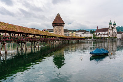 View of the old town of lucerne in switzerland.