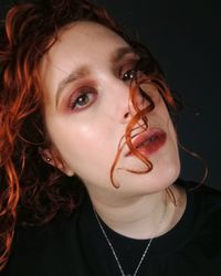 Close-up portrait of a beautiful young woman