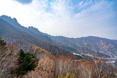 Scenic view of mountains against sky