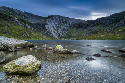 Scenic view of lake against mountains