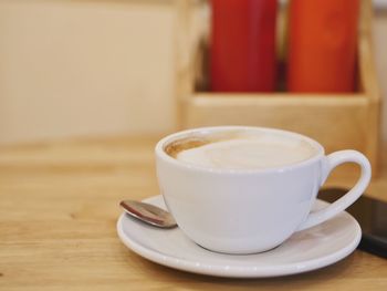 Close-up of coffee on table