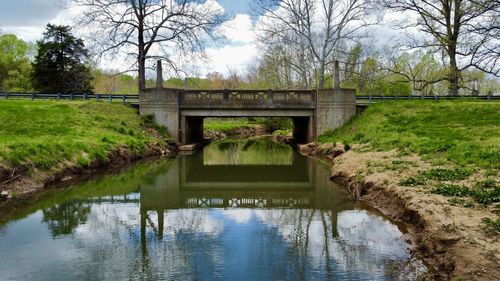 Bridge over river against sky